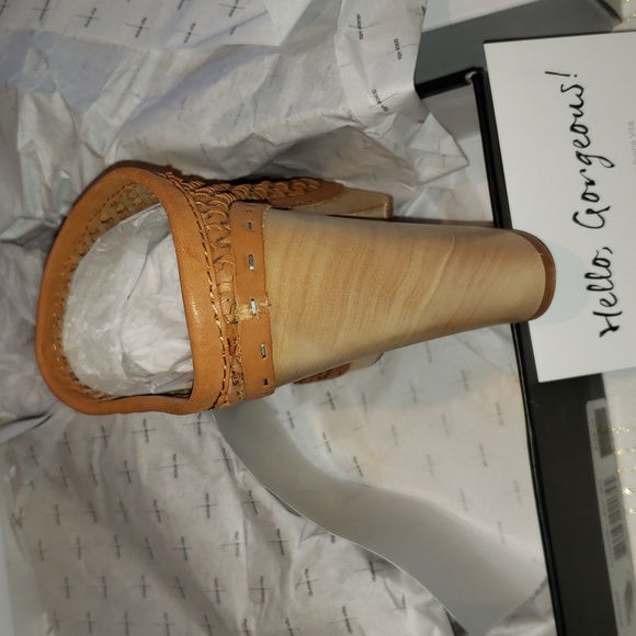 Dolce Vita New BROOKS Clog Woven Leather Platform Mules Shoe NIB Nude Tan Womens - Picture 13 of 16